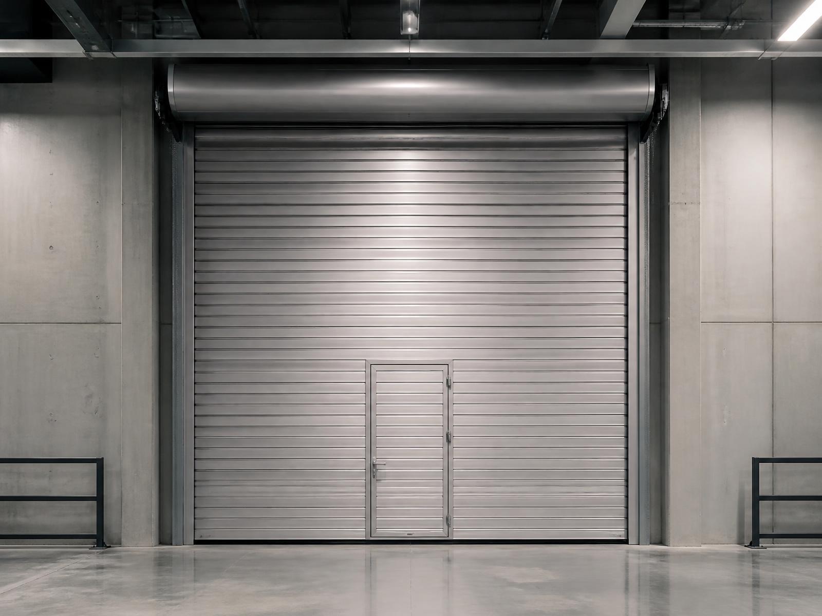 Vertical coiling fire shutter with integrated egress door