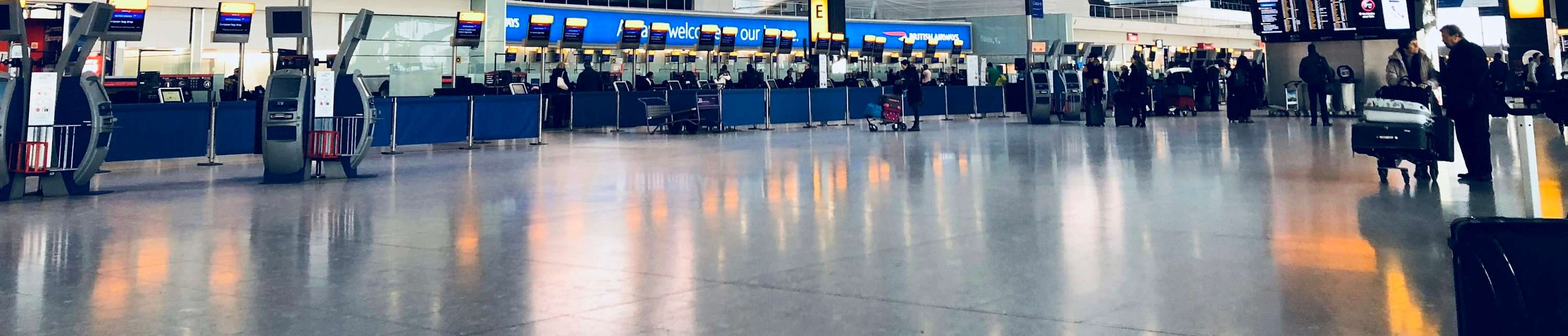 Airport terminal check-in area
